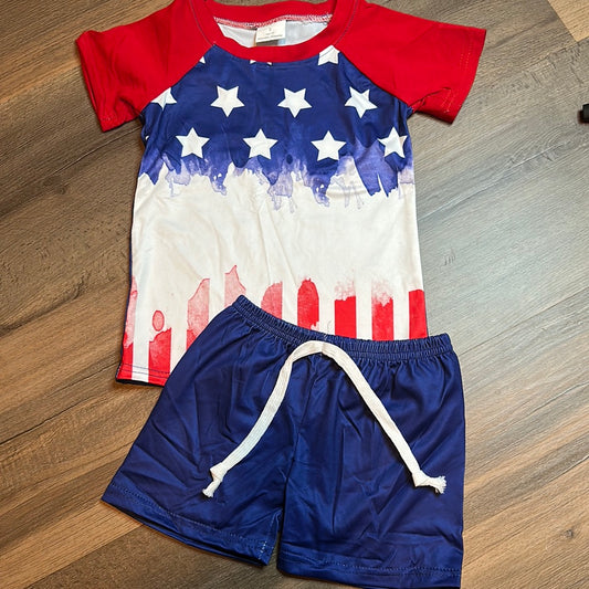 Boys watercolor red/white/blue set